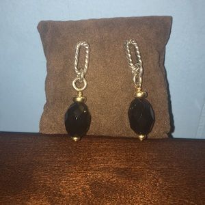 Black Sterling Silver David Yurman Earrings